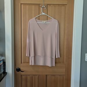 Women's Blush V-Neck Layered Top